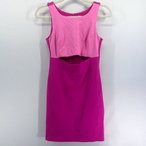 Amanda Uprichard Barbie Pink 2 Tone Cutout Mini Dress Small